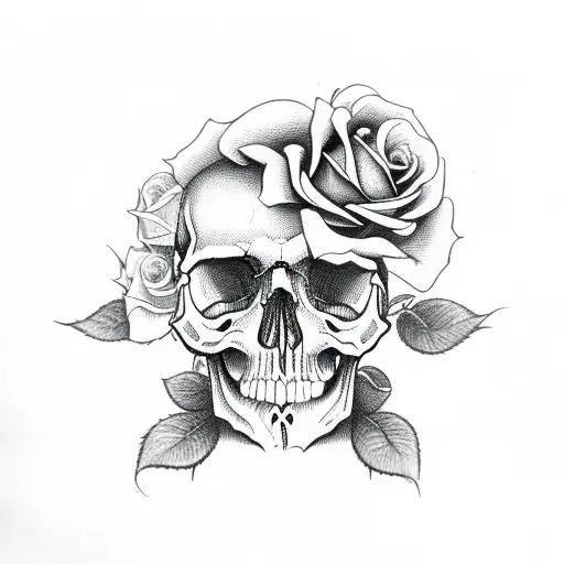 Skull With Roses