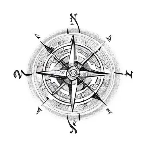 Viking Compass With Intricate Rune Symbols