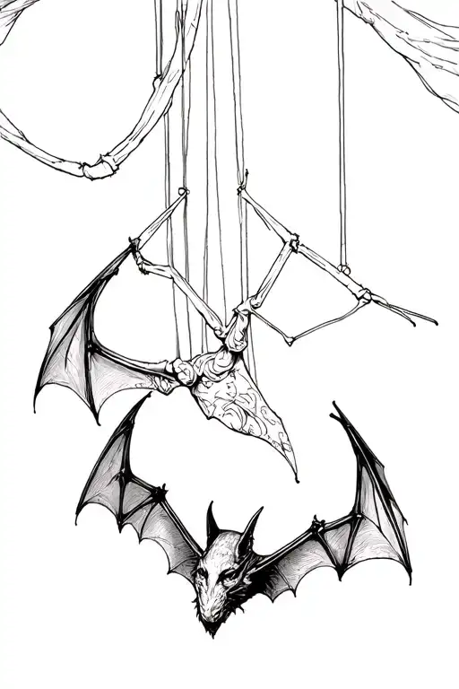 Bat Hanging Upside