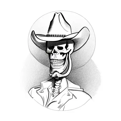 Full Body Skeleton Wearing Cowboy Hat And Boots Doing Ballet