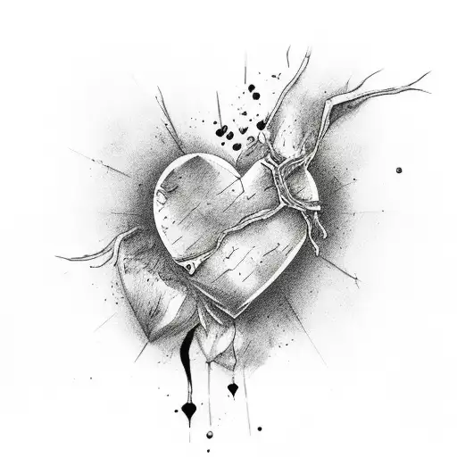 Broken Heart Bleeding With Quotes In The Back Ground And A Big Nomorelove In Front