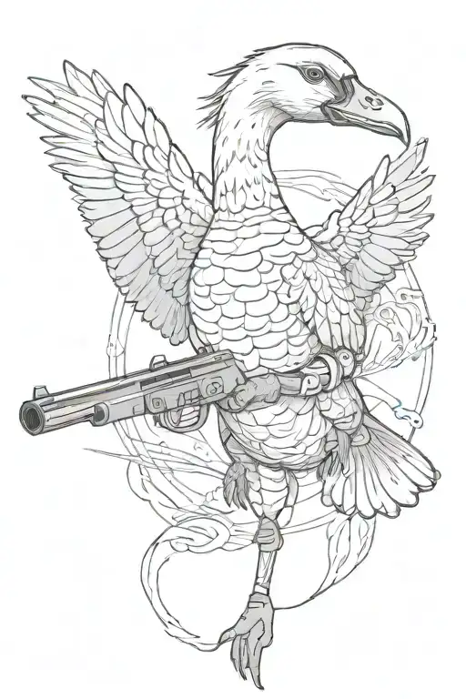 Goose Holding A Gun