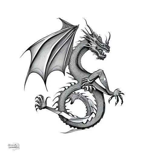 Dragon Rolling With Text Spaceand The Text Not On The Dragon