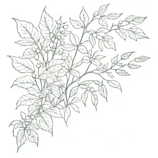 Simple Line Of Plants From The Northeast Region