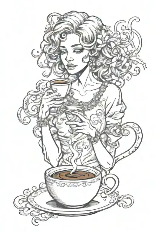 Tired Drinking Coffee