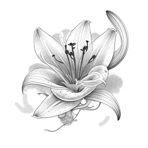 Line Art Lily With Name Logan In It