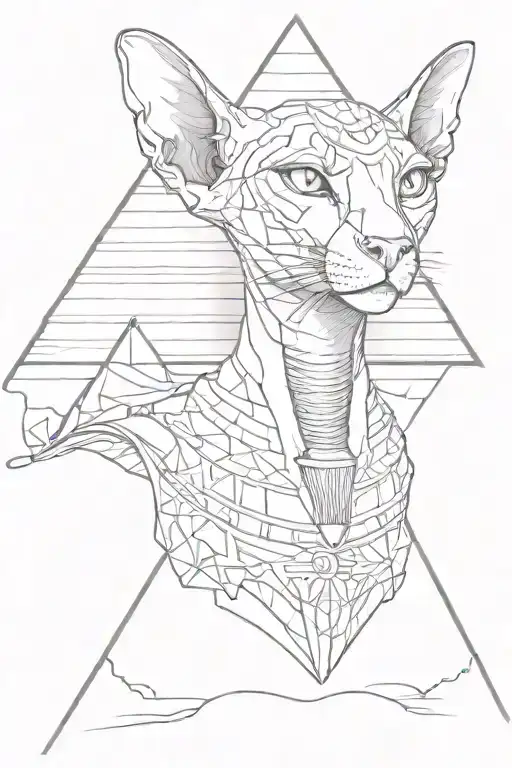 Egypt Pyramid Sphinx Cat