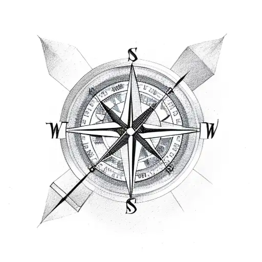 A Compass In The Shape Of A Christian Cross And A Christian Fish Symbol
