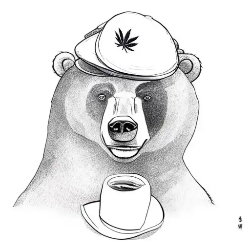 A Bear With A Hat And A Weed Joint