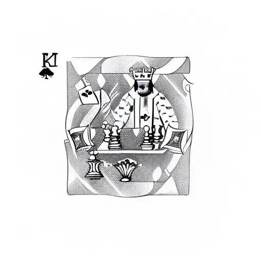 Chess Piece With Playing Cards