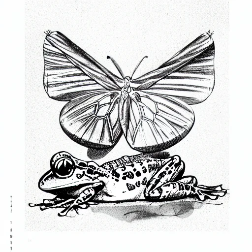 A Butterfly Sitting On A Frog