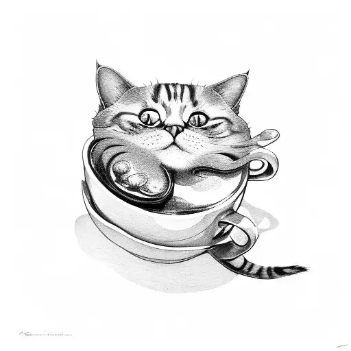 A Cat Curled Up On A Giant Coffee Bean