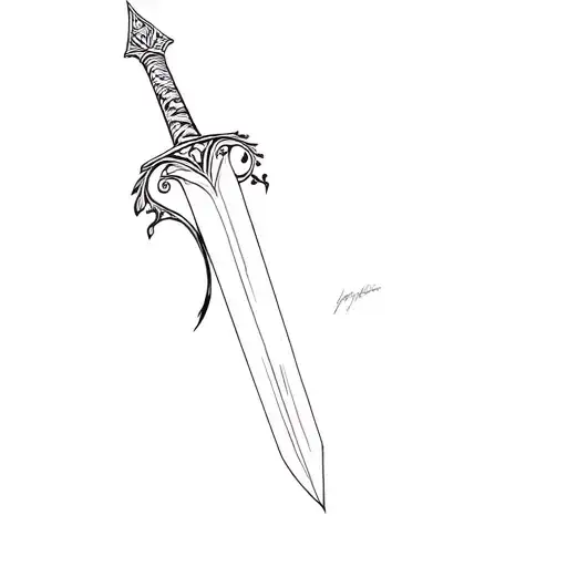 Sword Tattoo Neo Tribal
