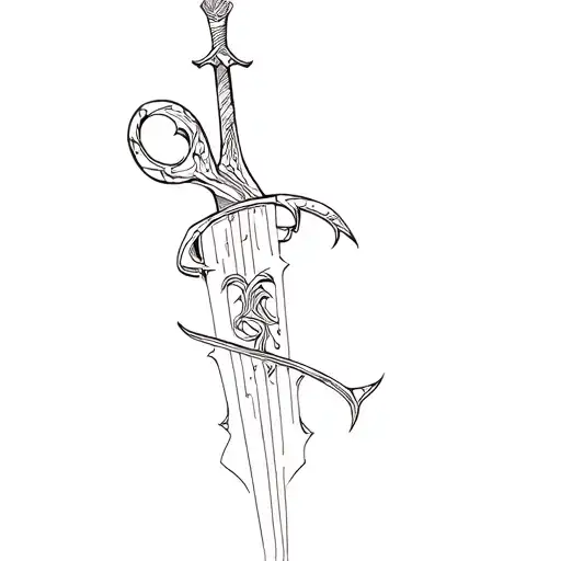 Long Sword Tattoo Neo Cybersigilysme Tribal Symetrical