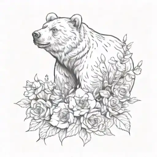 Bear And Flowers