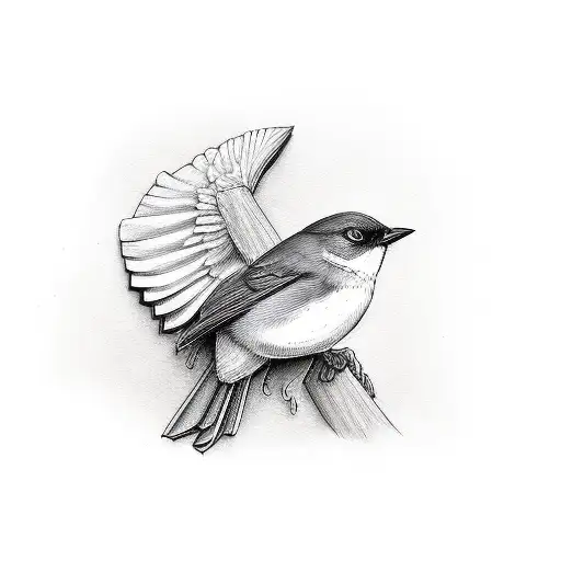 Red Robin Holding A Paintbrush In Beak