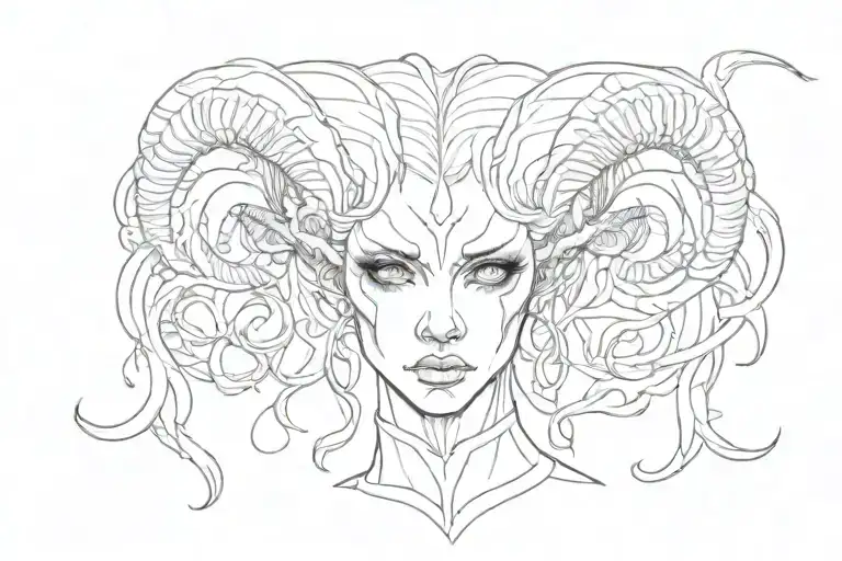 Aries Demon Girl Face