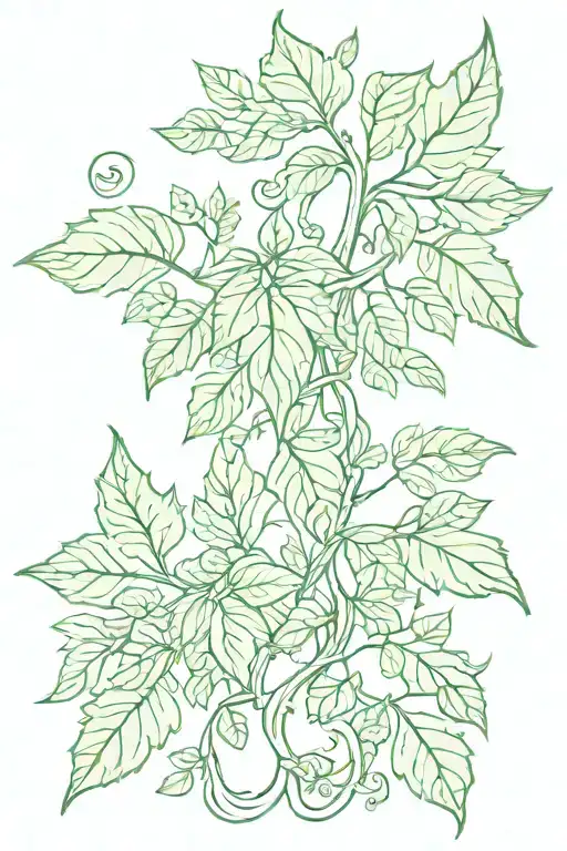 Vine With Green Leaves Growing
