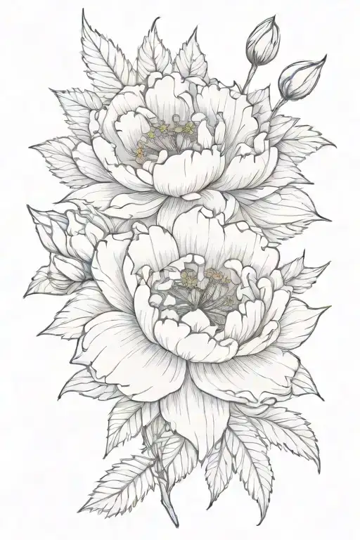 Violet Marigold Lily Peony Flower Wrapped