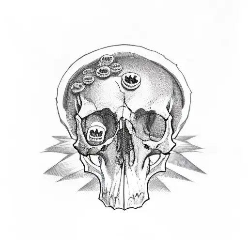 Skull With Words 'Memento Mori'