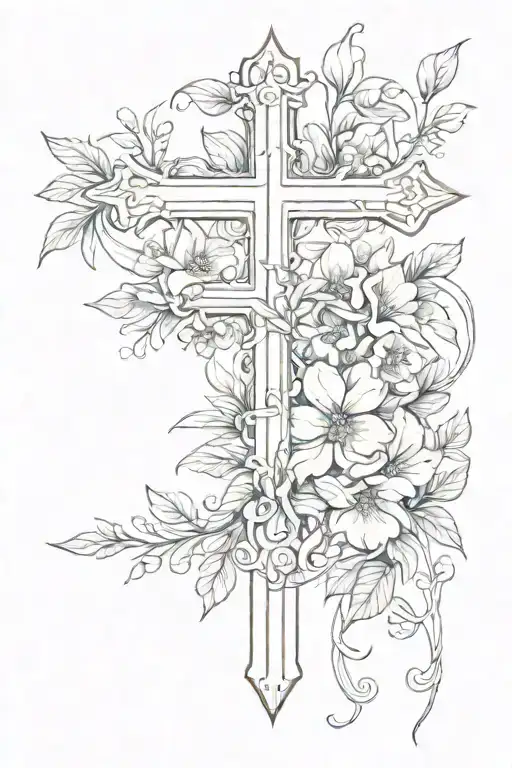 Cross And Floral