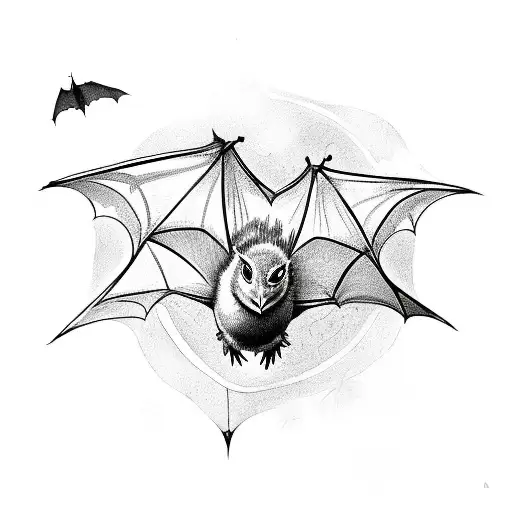 Bats Flying Around A Peacock