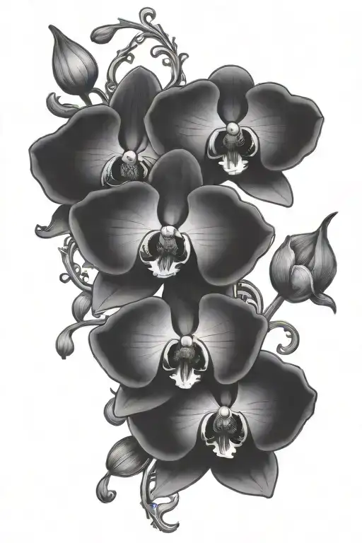 Orchids With Stem Wrap Around With A Virgo Zodiac