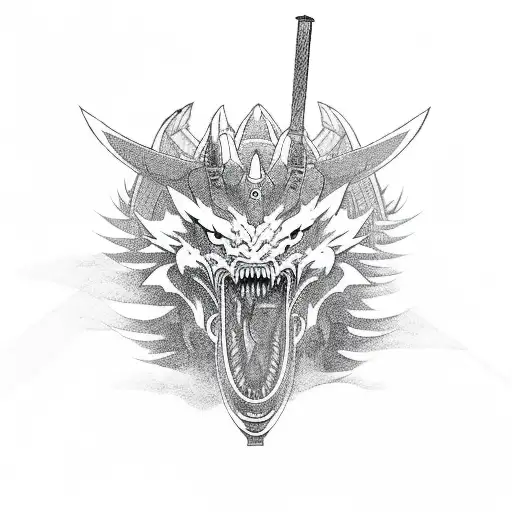 A Samurai Warrior Battling A Dragon In A Video Game-inspired Design