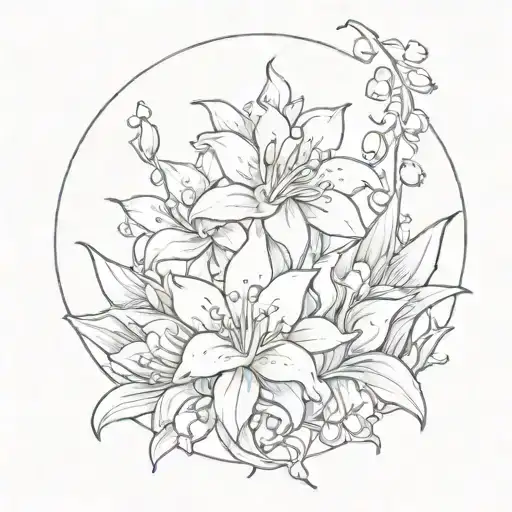 Sun And Lilly Of The Valley Flowers