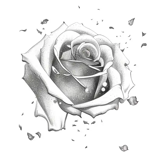 Rose Petals Falling With Homunculous Symbol And Free Life