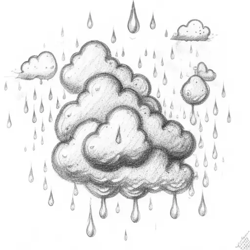 The Word Rain With A Cloud