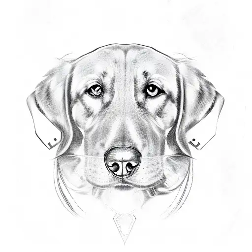Golder Retreiver Dog Head Outline