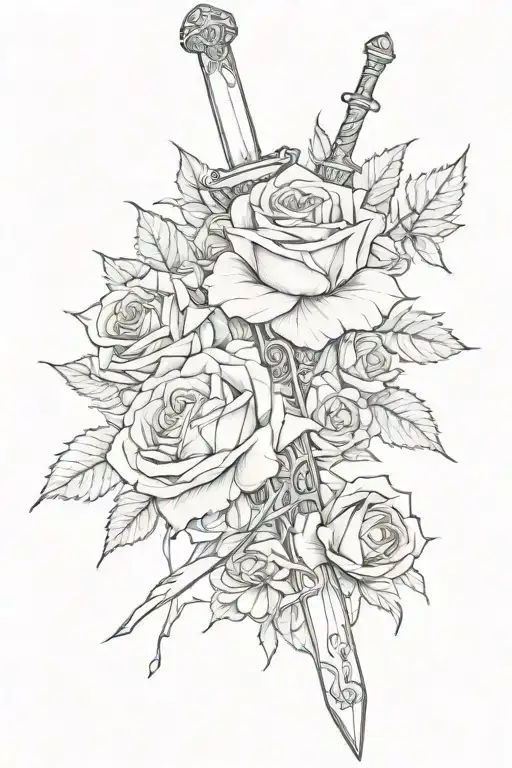 Sword With Roses And Thorns
