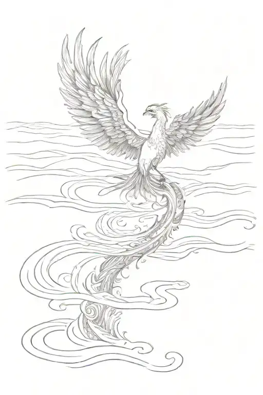 Ocean Waves Washing Away Footprints Of A Phoenix Walking Down The Beach