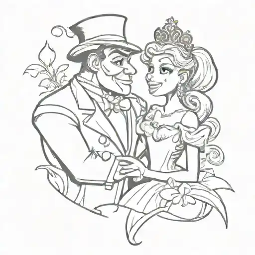 Princess And The Frog Matching Couple Tatto Idea