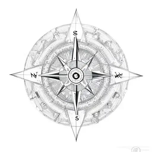 A Compass Surrounded By Intricate Geometric Patterns Inspired By Magic And Science