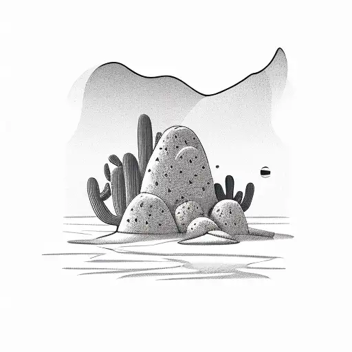 Cactus Landscape With Sun