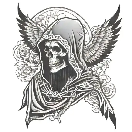 Grim Reaper Sacred Heart Raven