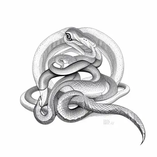 Snake Wrapped Around A Rabbit