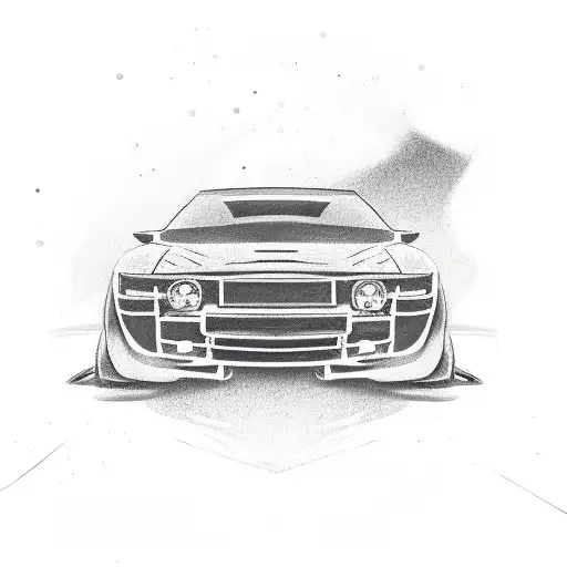 A Sketch Of A Drifting Car Leaving Tire Marks