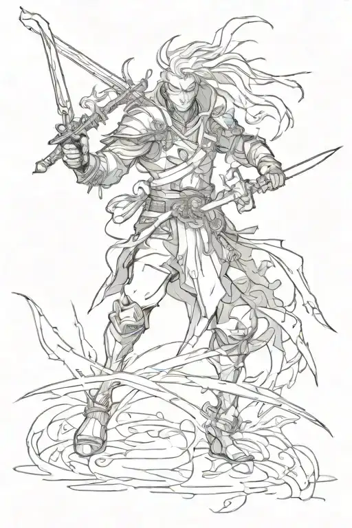 Evil Fighting Represented As Swordsmans