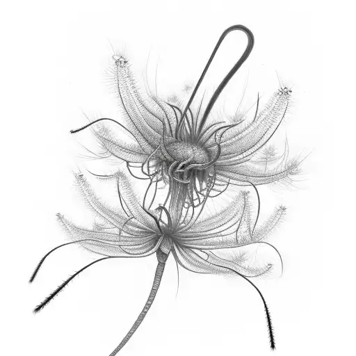 Red Spider Lily With Centipede As The Stem