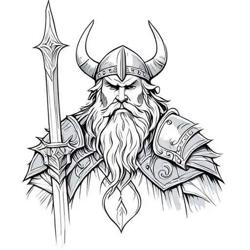 Viking Warrior In Traditional Style