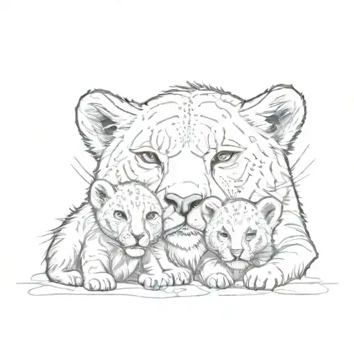 Female And Baby Cubs