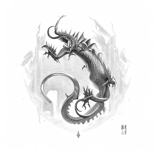 Dragong Wrapped Around A Sword Like Soul Key