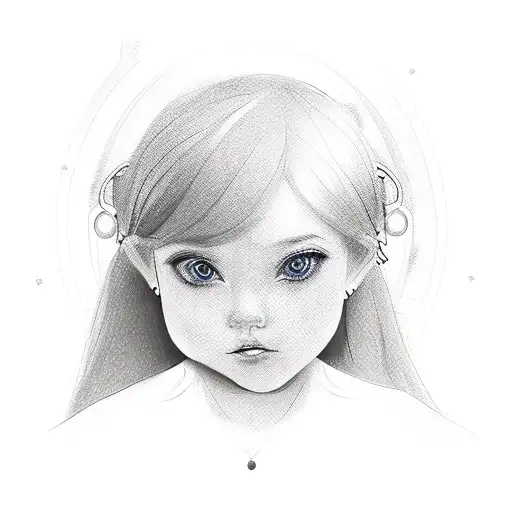 A Sketch-style Portrait Of Your Daughter Surrounded By Colorful Amusement Park Rides