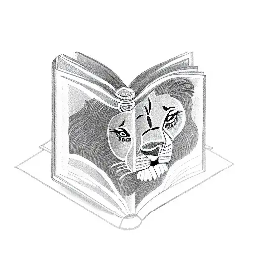 A Lion Reading A Book On The Beach