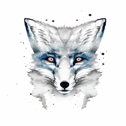 A Dreamy Watercolor Painting Of A Fox Gracefully Swimming In The Ocean