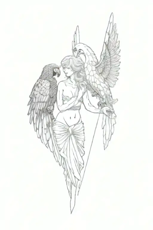 An Angel And A Parrot