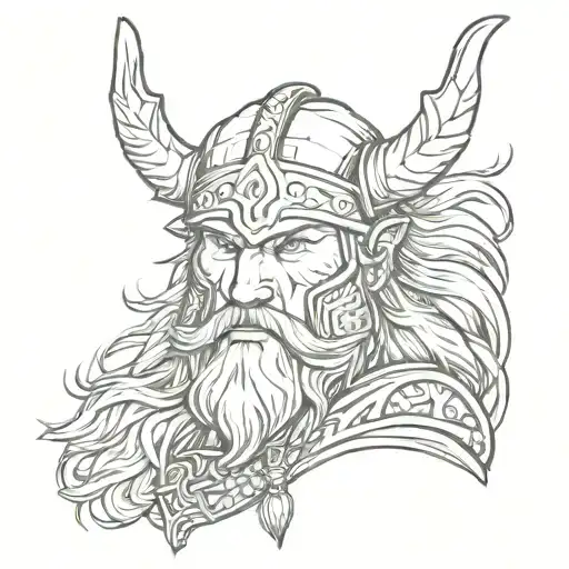 Viking Warrior Wearing Wolf Head On Top Of His Head